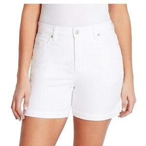 GLORIA VANDERBILT Amanda Jean Shorts Sz 14 Vintage White Stretch Denim Jorts NWT